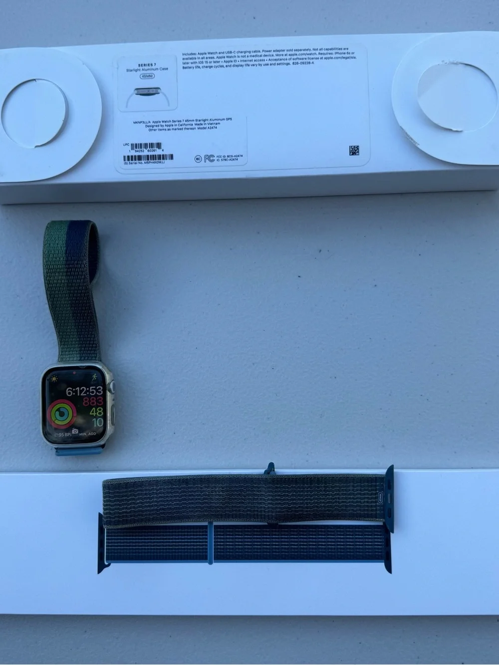 Apple Watch Series 7 Aluminum Case 45mm w/ Charging Cable & 2 Watch bands